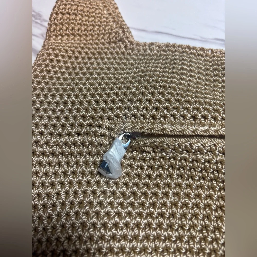 Quince Beige Woven Hobo Shoulder Bag